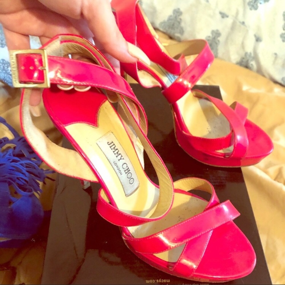 Jimmy Choo (AUTHENTIC) vamp multi strap heel
